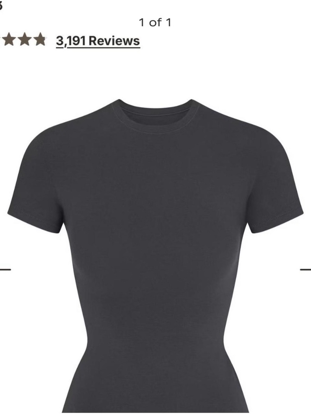 SKIMS Short Sleeve Crewneck Tee in Charcoal Gray